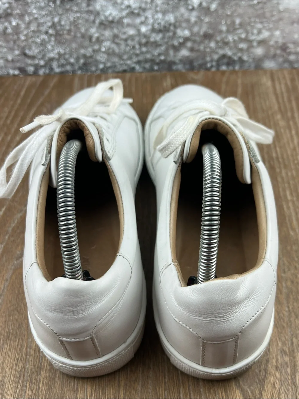 602 Suitsupply Minimalist White Leather Men’s Sneakers 9 US